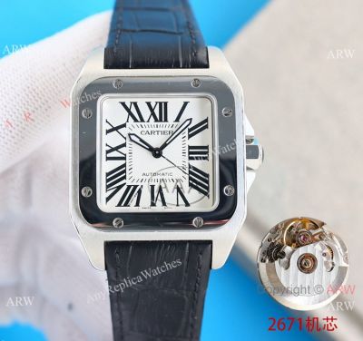 Superclone AF V3 Cartier Santos 100th White Dial 2671 Movement 100XL Women
